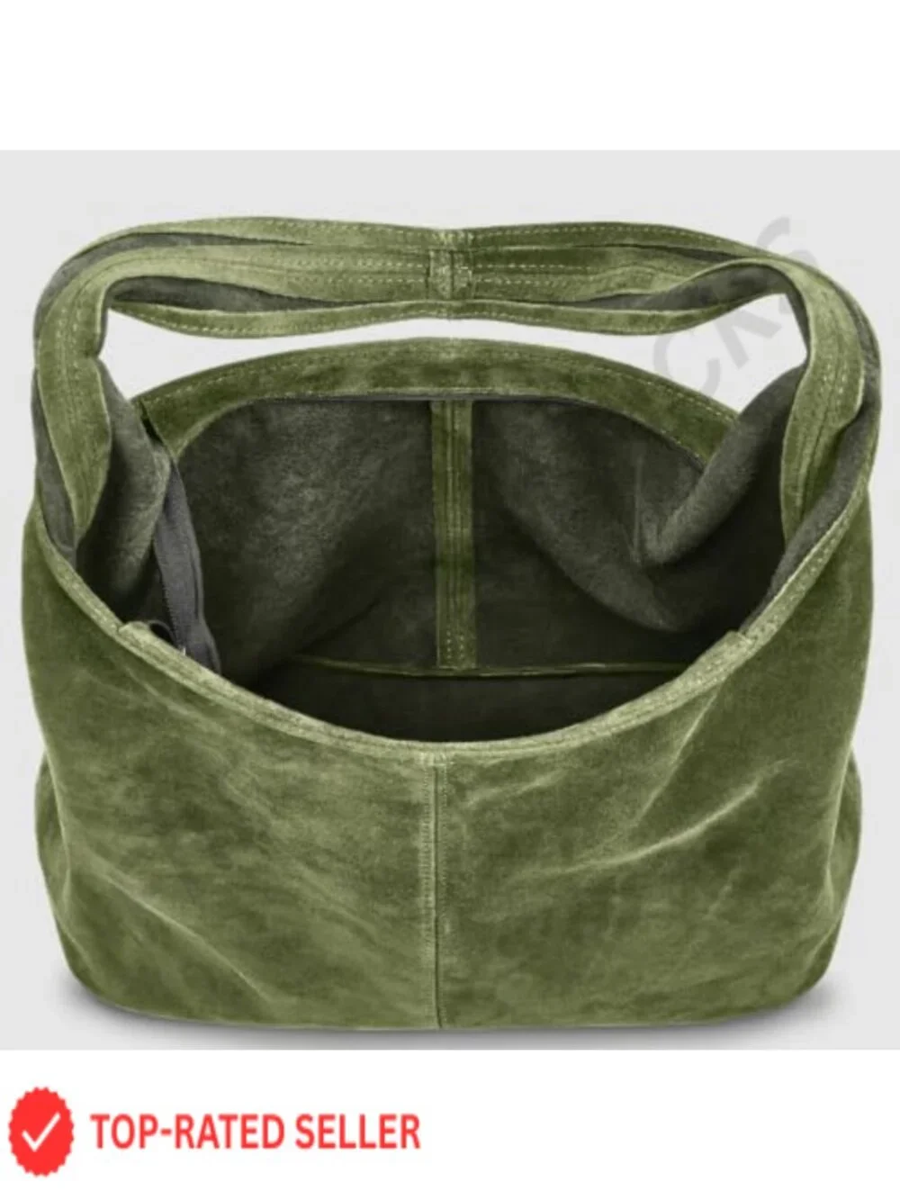 Italian Suede Leather Hobo Bag Large Shoulder Handbag